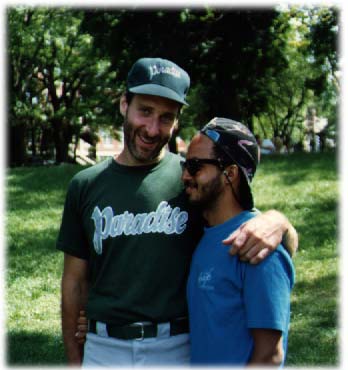 Petey and me at the Jamaica Plain softball field